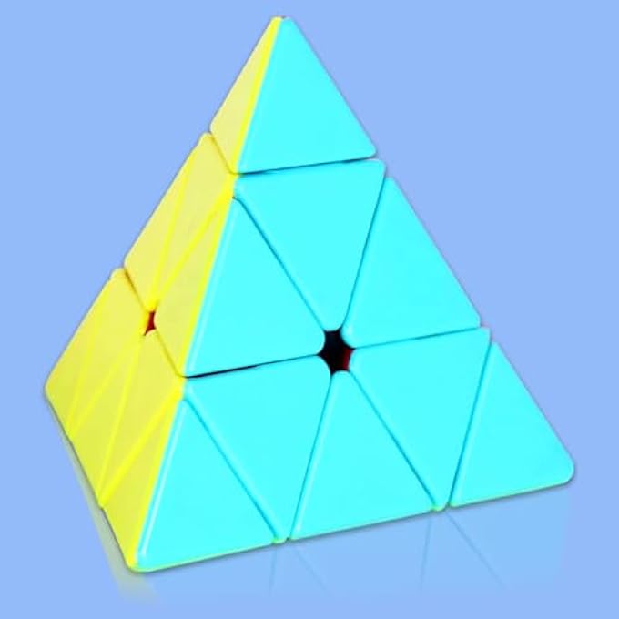 3X3 PYRAMID SPEED CUBE BRAIN TEASERS 3X3X3 SPEED CUBE TRIANGLE PUZZLE MAGIC CUBE BRAIN TEASER PUZZLE STICKERLESS CUBE TOY VIVID COLOR - Image 1